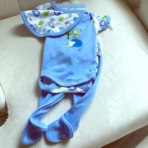 Three piece newborn set cotton polyester blend